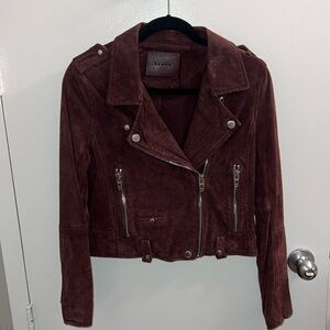 Blank NYC maroon suede biker jacket